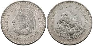 MEXICO. 5 Pesos. (Ar. 29,99g/40mm). 1947. ... 