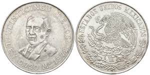 MEXICO. 25 Pesos. (Ar. 22.65g/38mm). 1972. ... 