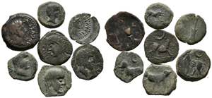 ANTIGUA HISPANIA. Lot composed of 7 bronzes ... 