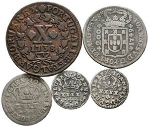PORTUGAL. Lot consisting of 5 coins from ... 
