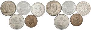 FOREIGN CURRENCIES. Set of 5 European coins ... 