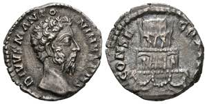 DIVO MARCUS AURELIUS. Denarius. (Ar. 2.29g / ... 