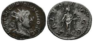 VOLUSIAN. Antoninian. (Ar. 3.12g / 21mm). ... 