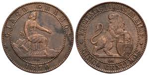 PROVISIONAL GOVERNMENT (1868-1871). 5 Cents. ... 