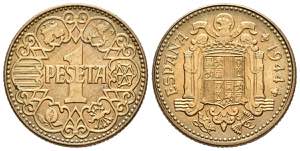 SPANISH STATE (1939-1975). 1 peseta. (AlCu. ... 