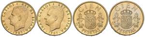 JUAN CARLOS I (1975-2014). Set of 2 coins of ... 