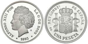 CONTEMPORARY. 1 peseta. (Ar. 13.57g / 33mm). ... 