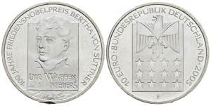 GERMANY. 10 euros. (Ar. 18.13g / 32mm). ... 