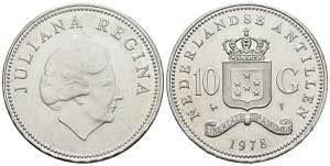 NETHERLANDS ANTILLES. 10 Gulden. (Ar. 25.24 ... 