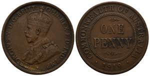 AUSTRALIA. 1 Penny. (Ae. 9,45g/31mm). 1919. ... 
