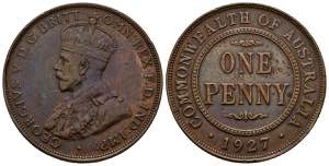 AUSTRALIA. 1 Penny. (Ae. 9,21g/31mm). 1927. ... 