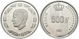 BELGICA. 500 Francs. (Ar. 22,77g/37mm). ... 