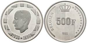 BELGICA. 500 Francs. (Ar. 23,06g/37mm). ... 