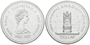 CANADA. 1 Dollar (Ar. 23,09g/36mm). 1977. ... 