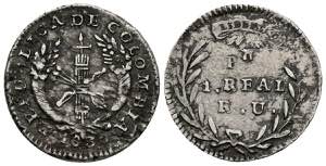 COLOMBIA. 1 Real. (Ar. 2,72g/19mm). 1830. ... 