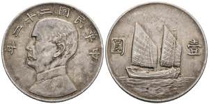 CHINA. 1 Dollar (Ar. 26,76g/39mm). 1933 ... 