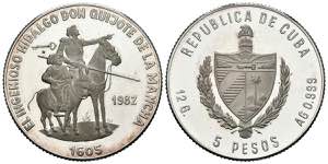 CUBA. 5 Pesos. (Ar. 12,00g/30mm). 1982. Don ... 