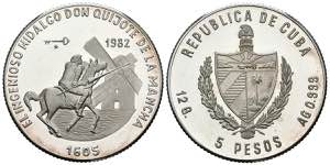 CUBA. 5 Pesos. (Ar. 12,07g/30mm). 1982. Don ... 