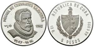 CUBA. 5 Pesos. (Ar. 12,11g/30mm). 1982. ... 