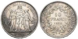 FRANCIA. 10 Francs. (Ar. 25,01g/37mm). 1970. ... 