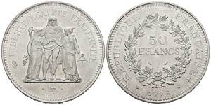 FRANCIA. 50 Francs. (Ar. 30,14g/41mm). 1976. ... 