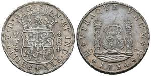 FELIPE V (1700-1746). 8 Royals. (Ar. 26.95g ... 