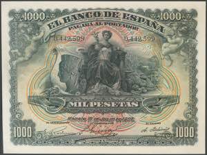 1000 Pesetas. July 15, 1906. Without series. ... 