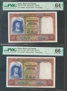 500 pesetas. April 25, 1931. Correlative ... 