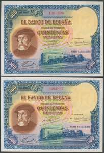 500 pesetas. January 7, 1935. Correlative ... 