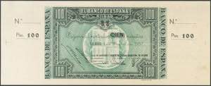 100 pesetas. January 1, 1937. Bilbao branch, ... 