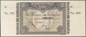 500 pesetas. January 1, 1937. Ticket not ... 