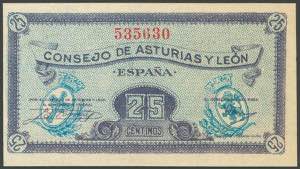 25 Céntimos. 1937. Asturias y León. ... 