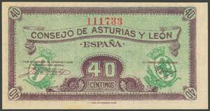 40 Céntimos. 1937. Asturias y León. Sin ... 