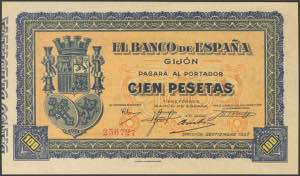 100 pesetas. September 1937. Bank of Spain, ... 