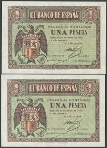 1 peseta. April 30, 1937. Correlative pair. ... 