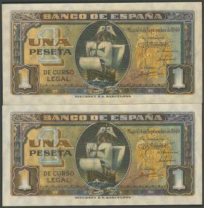 1 peseta. September 4, 1940. Correlative ... 