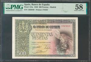 500 pesetas. October 21, 1940. Without ... 