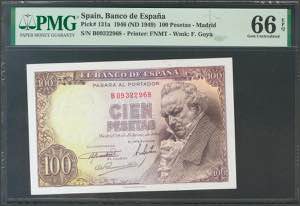 100 pesetas. February 19, 1946. Series B. ... 