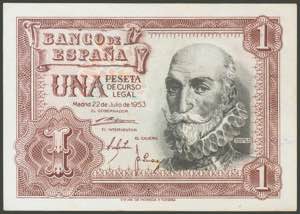 1 peseta. July 22, 1953. Without series. ... 