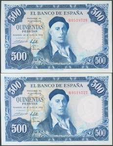 500 pesetas. July 22, 1954. Correlative ... 