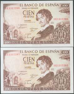 100 pesetas. November 19, 1965. Correlative ... 