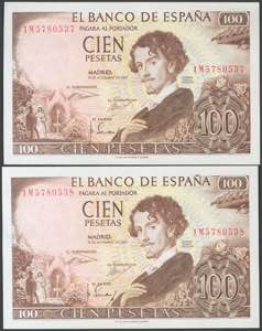 100 pesetas. November 19, 1965. Correlative ... 