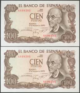 100 pesetas. November 17, 1970. Correlative ... 
