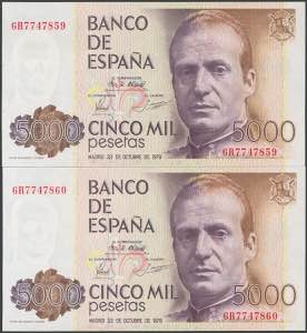 5000 pesetas. October 23, 1979. Correlative ... 