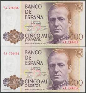 5000 pesetas. October 23, 1979. Correlative ... 