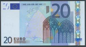 20 Euros. 1 de Enero de 2002. Firma Trichet. ... 