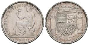 II REPUBLIC. 1 peseta. (Ar. 5.05g / 23mm). ... 