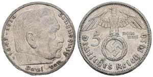 ALEMANIA. 5 Mark (Ar. 13,87g/29mm). 1936. ... 