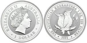 AUSTRALIA. 1 Dollar (Ar. 31,48g/40mm). 2001. ... 
