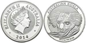 AUSTRALIA. 1 Dollar (Ar. 31,90g/40mm). 2014. ... 